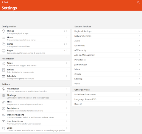 settings screen settings screen