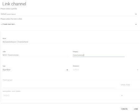 mqtt generic Item in